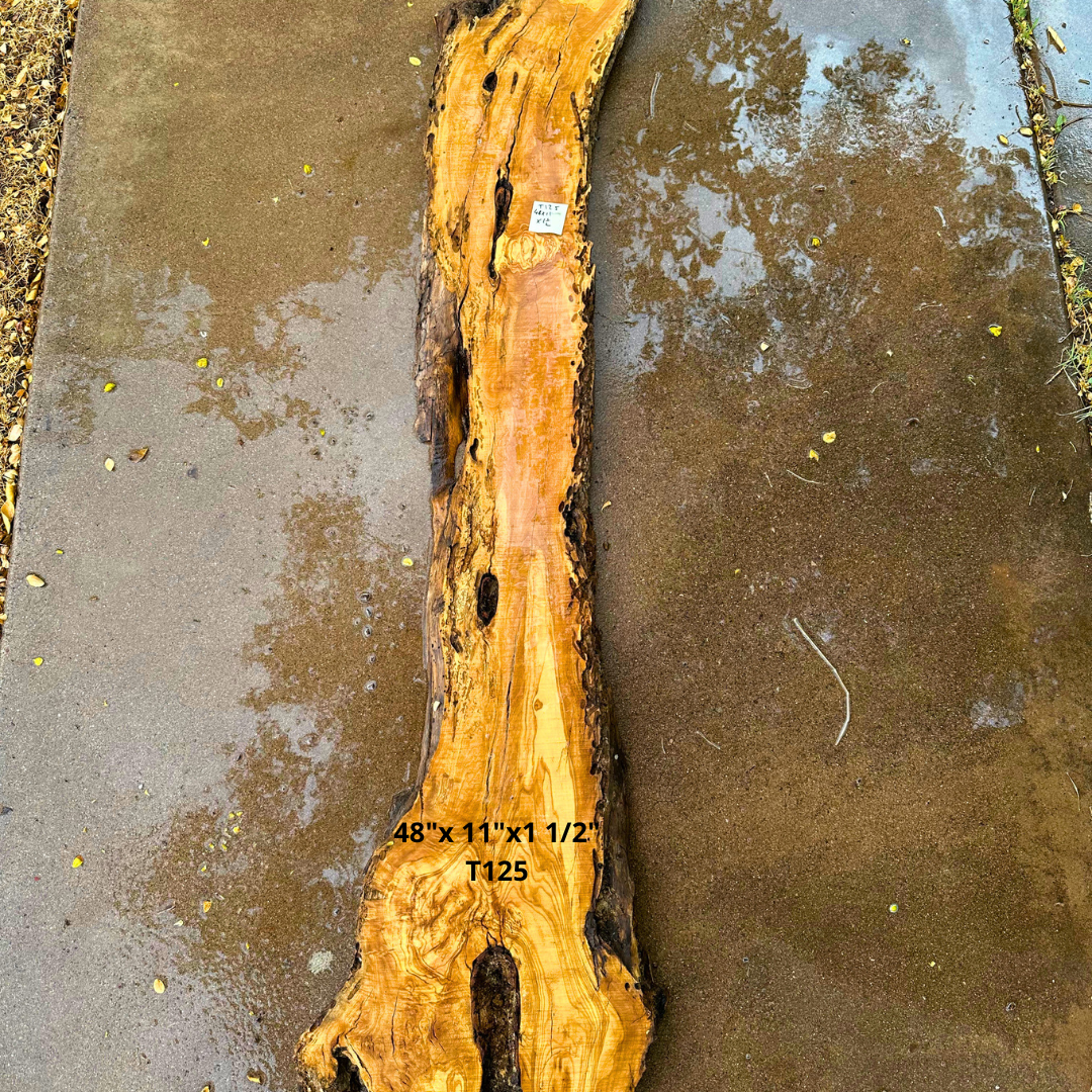 Live Edge Olive Slab 48"x 11"x1 1/2" T125