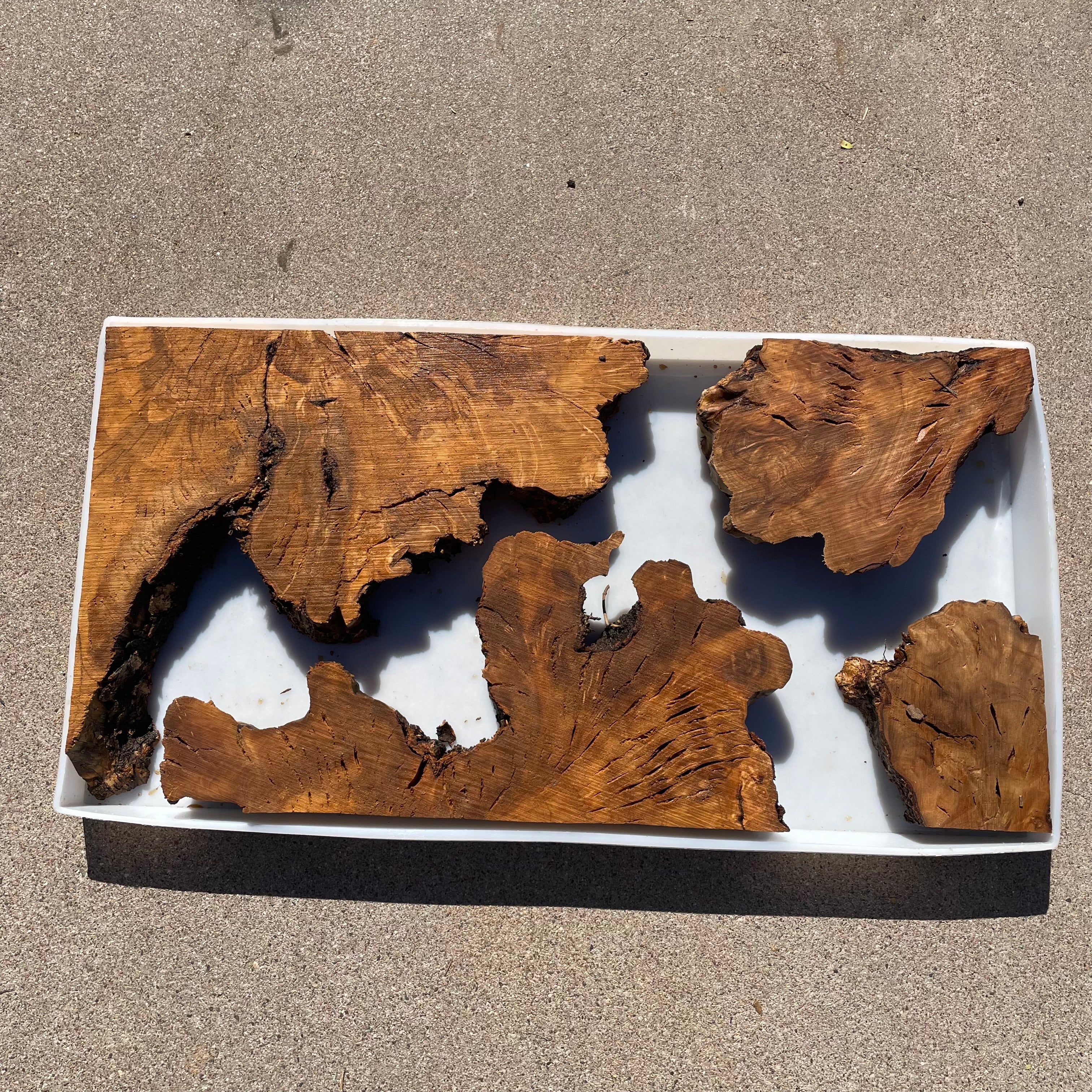 Rectangular Olive Wood Kits with Mold for Live Edge Resin Projects