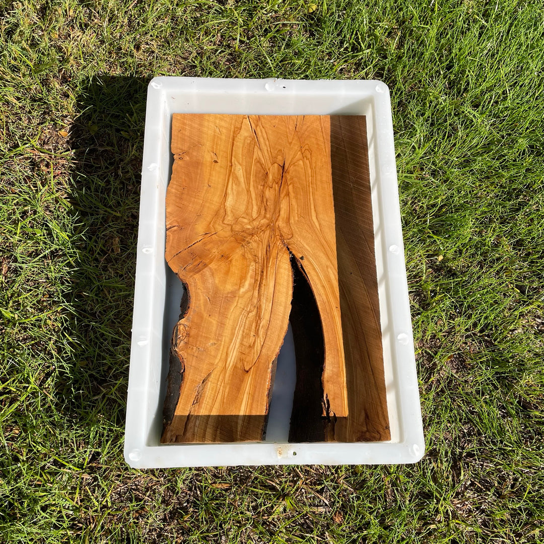Rectangular Olive Wood Kits with Mold for Live Edge Resin Projects