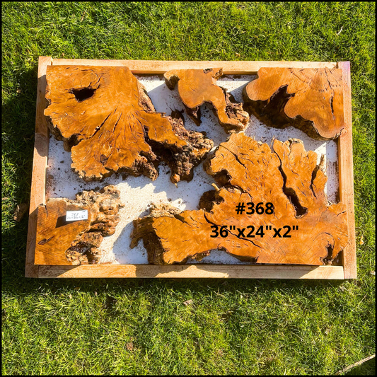 Olive Wood Pre-Cut Burl Pieces for Resin Live Edge Table 24”x36”