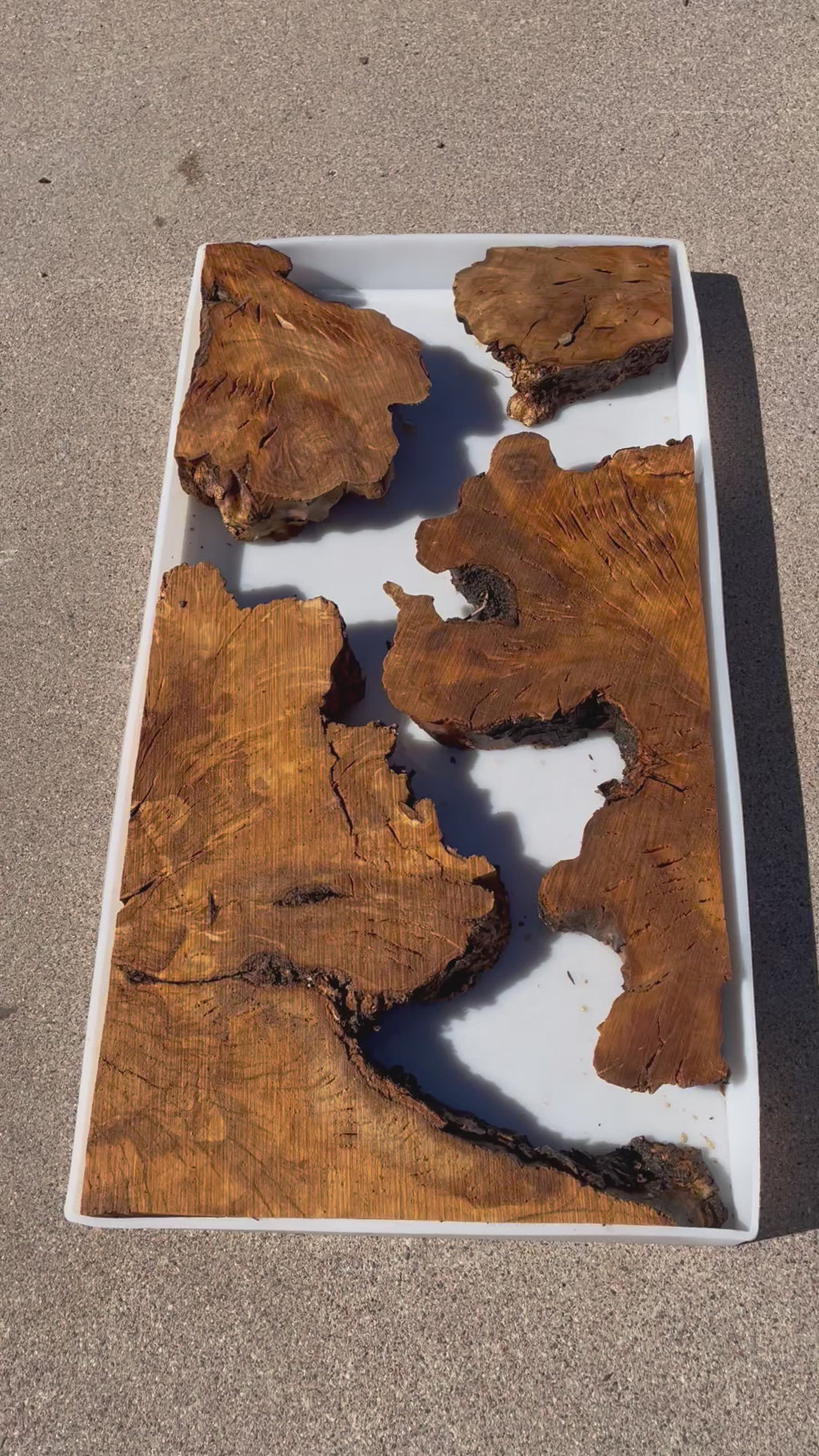 Rectangular Olive Wood Kits with Mold for Live Edge Resin Projects